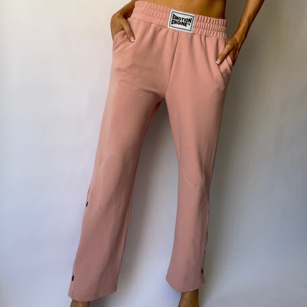 Pink/Mauve Emotion Engine Sweatpants with leg buttons